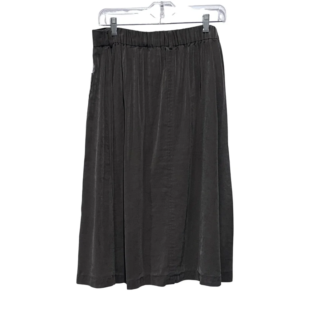 Old Navy Womens Olive Green Button Front Midi Skirt with Pockets Size L - Picture 3 of 10